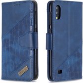 BINFEN Croco Book Case - Geschikt voor Samsung Galaxy A10 Hoesje - Blauw