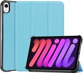 Tri-Fold Book Case met Wake/Sleep - Geschikt voor iPad Mini 6 (2021) Hoesje - Lichtblauw