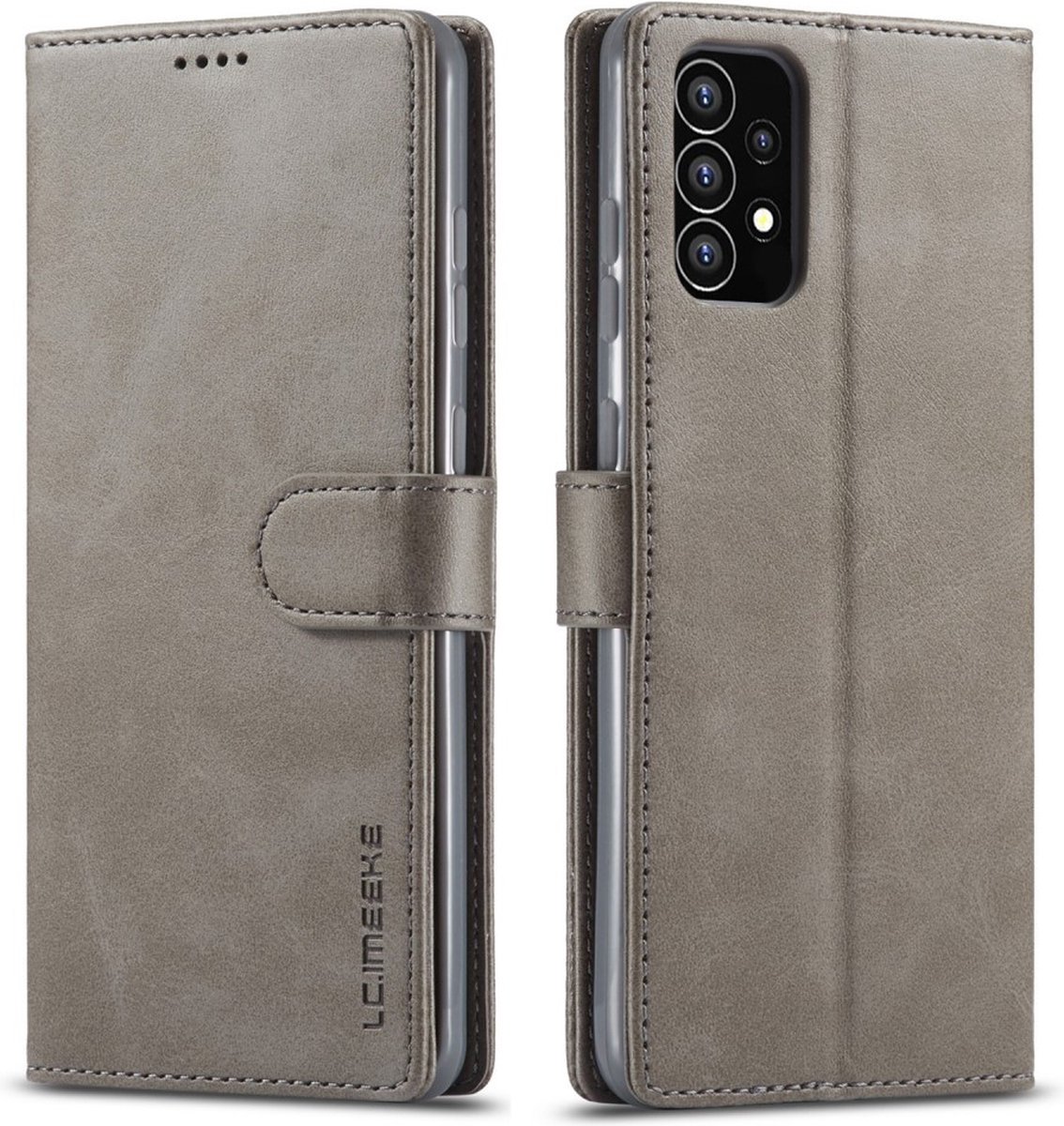 LC.IMEEKE Hoesje - Geschikt voor Samsung Galaxy A53 Hoesje - LC.IMEEKE Luxe Book Case - Grijs