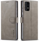 LC.IMEEKE Luxe Book Case Geschikt voor Samsung Galaxy A53 Hoesje - Grijs