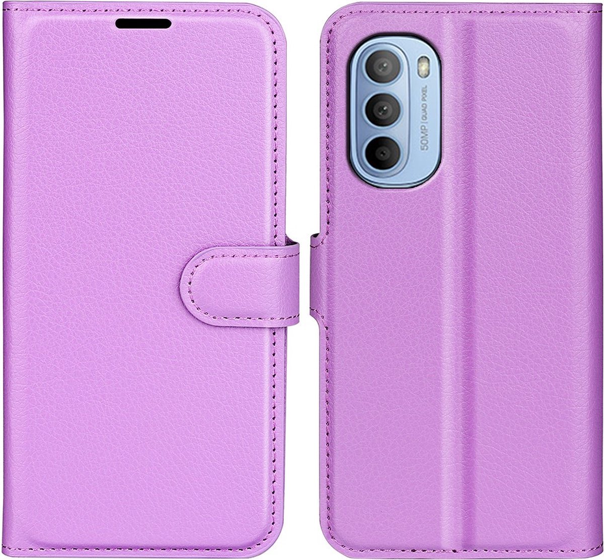 Coverup Hoesje - Geschikt voor Motorola Moto G31 / G41 Hoesje - Coverup Book Case - Paars