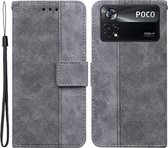 Coverup Geometric Book Case - Geschikt voor Xiaomi Poco X4 Pro 5G Hoesje - Grijs