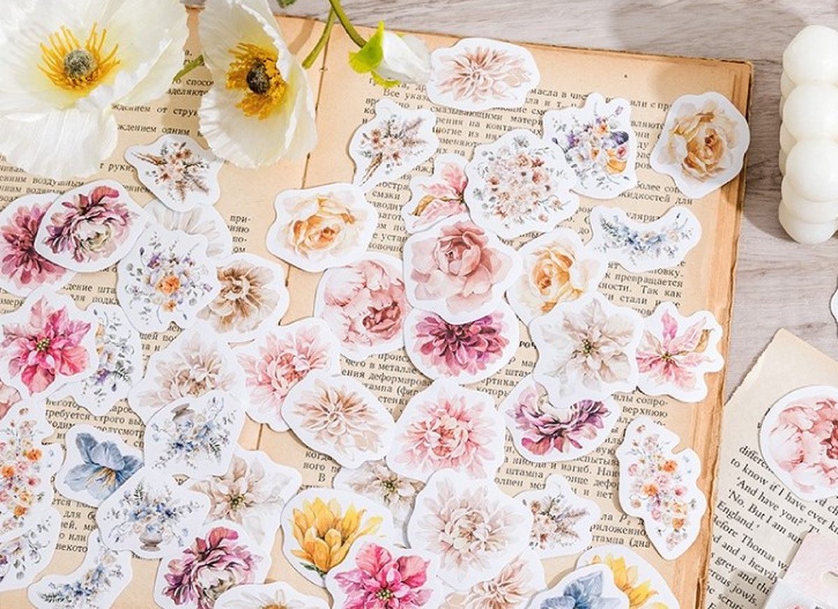 Bullet Journal Stickers - The Flower Style - 46 stuks - Flower Sticker - Bloemen Stickerset — afbeelding 9