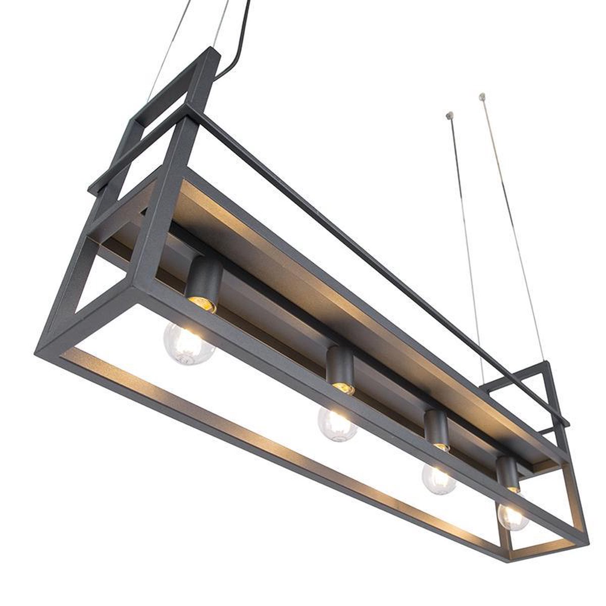 QAZQA cage rack - Moderne Grote hanglamp voor boven de eettafel | in  eetkamer - 4... | bol.com