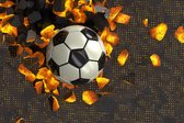 Fotobehang Voetbal 3D-Sportbal - Vliesbehang - 254 x 184 cm