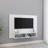 vidaXL - Tv-wandmeubel - 120x23,5x90 - cm - bewerkt - hout - hoogglans - wit