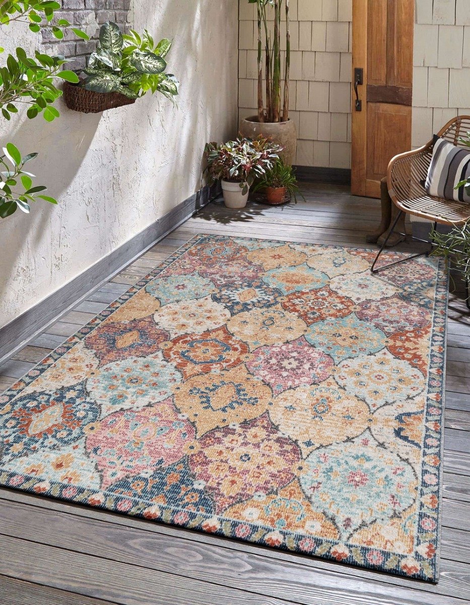Karpet24 Salsa – Stijlvol Vintage Binnen- & Buiten vloerkleed, Meerkleurig-140 x 200 cm