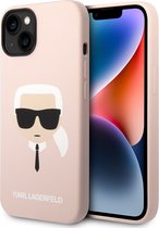 Karl Lagerfeld iPhone 14 Hardcase Backcover - Karl's Head - Magsafe Compatible - Roze
