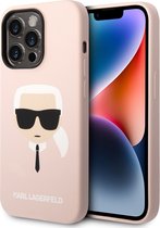 Coque rigide iPhone 14 Pro Karl Lagerfeld - Karl's Head - Compatible Magsafe - Rose