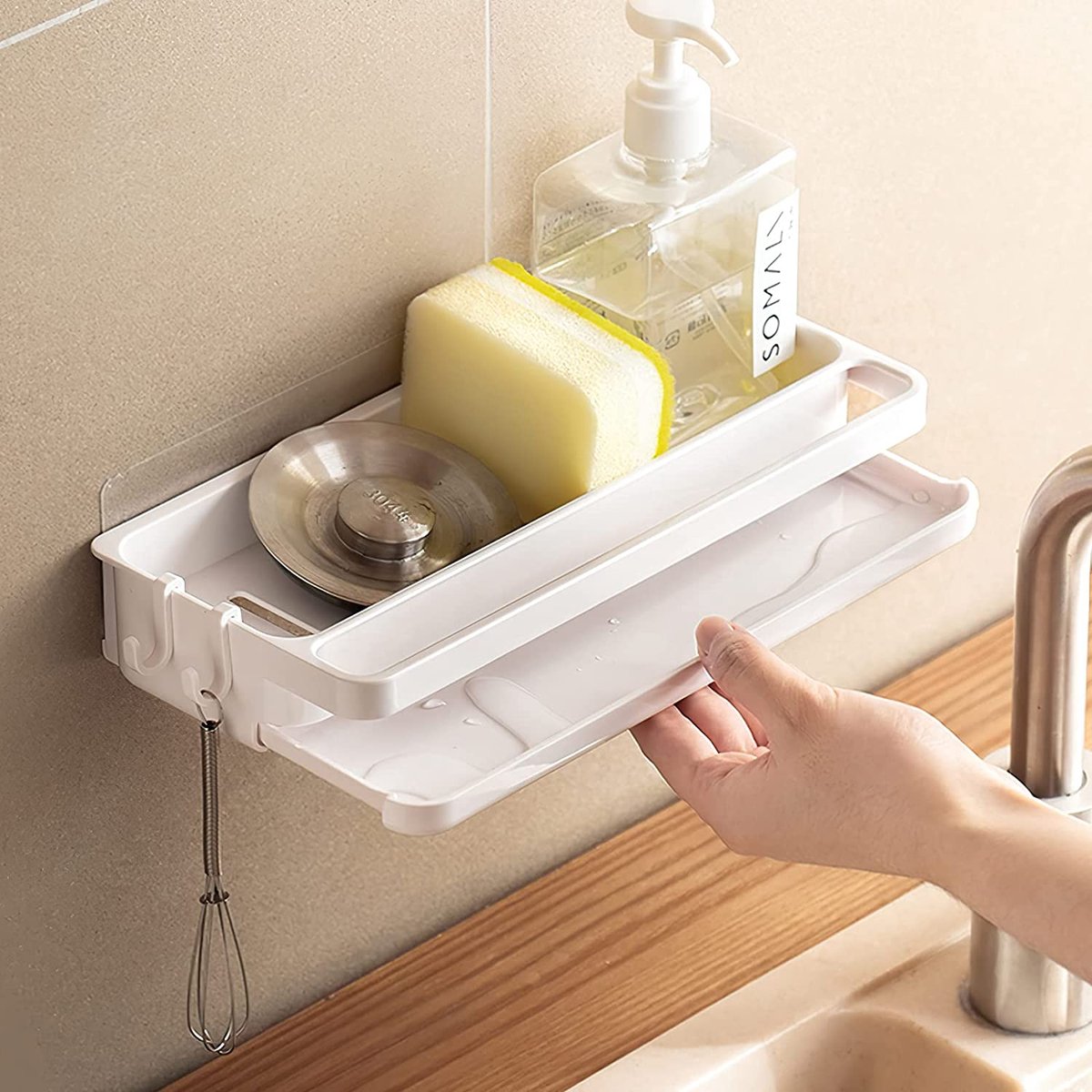 Luluhut cuisine organisateur évier support suspendu crépine salle de bain  conteneur de rangement cuisine évier éponge stockage suspendus panier, ✓  Meilleur prix au Maroc et ailleurs