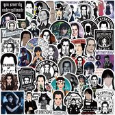 Wednesday Addams Stickers - 50 Stuks - Laptop Stickers - Stickers Kinderen - Stickers Volwassenen - Laptop - Stickers Bullet Journal - Stickers voor Koffer - Koffer Stickers - Stickervellen - Addams Family - Nimmermeer