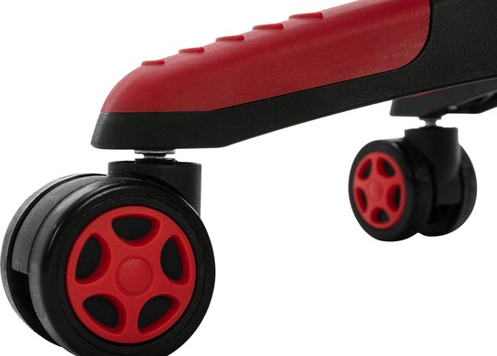 CLP Clovis Bureaustoel - Ergonomisch - Voor volwassenen - Met voetsteun - Met armleuningen - Kunstleer - zwart/rood