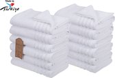 Bol.com Veehaus Magti - Handdoeken 50 x 100 cm - set van 10 - Hotelkwaliteit – Zware kwaliteit 500 g/m2 Wit aanbieding
