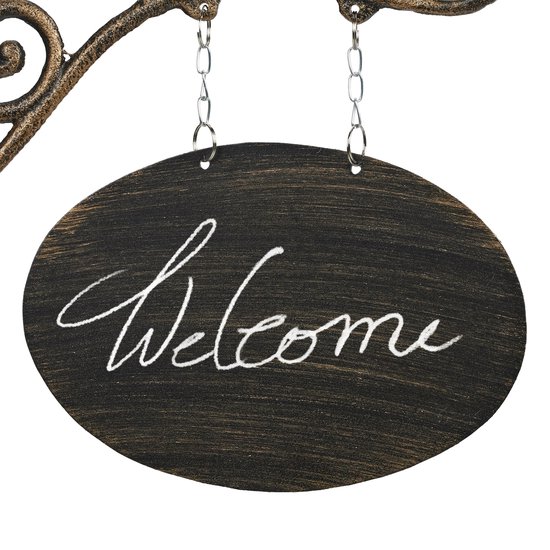 Enseigne en fonte Relaxdays - enseigne de bienvenue nostalgique - enseigne de boutique vintage - façade