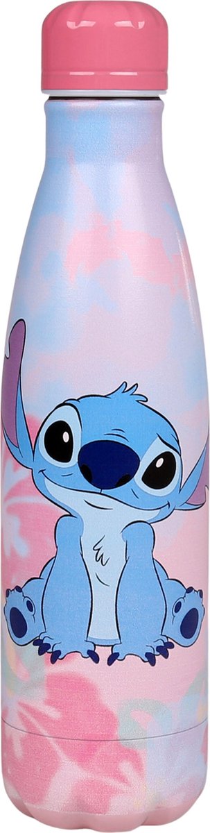 Stitch Disney - Bouteille isotherme en acier inoxydable rose et bleu, 500  ml