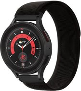 Nylon bandje - geschikt voor Samsung Galaxy Watch 6 / Watch 6 Classic / Watch 5 / Watch 5 Pro / Watch 4 / Watch 4 Classic - zwart