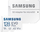 Samsung EVO Plus - Micro SD Kaart - Inclusief SD Adapter - 130 MB/s - 128 GB