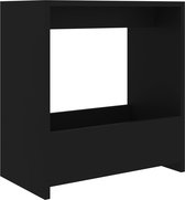 vidaXL - Bijzettafel - 50x26x50 - cm - bewerkt - hout - zwart