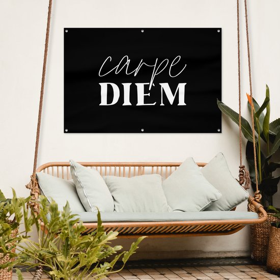 Affiche de jardin - Toile de jardin - Posters de jardin extérieures - Saisir le jour - Citations - Carpe diem - Dictons - 120x80 cm - Jardin