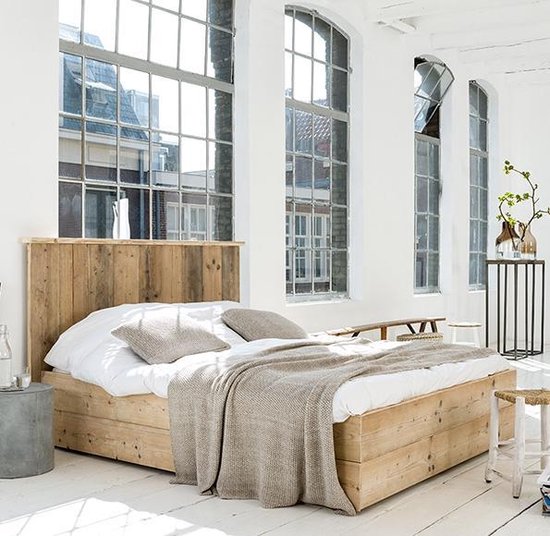 Steigerhouten bed Modern 200 cm x 210 cm
