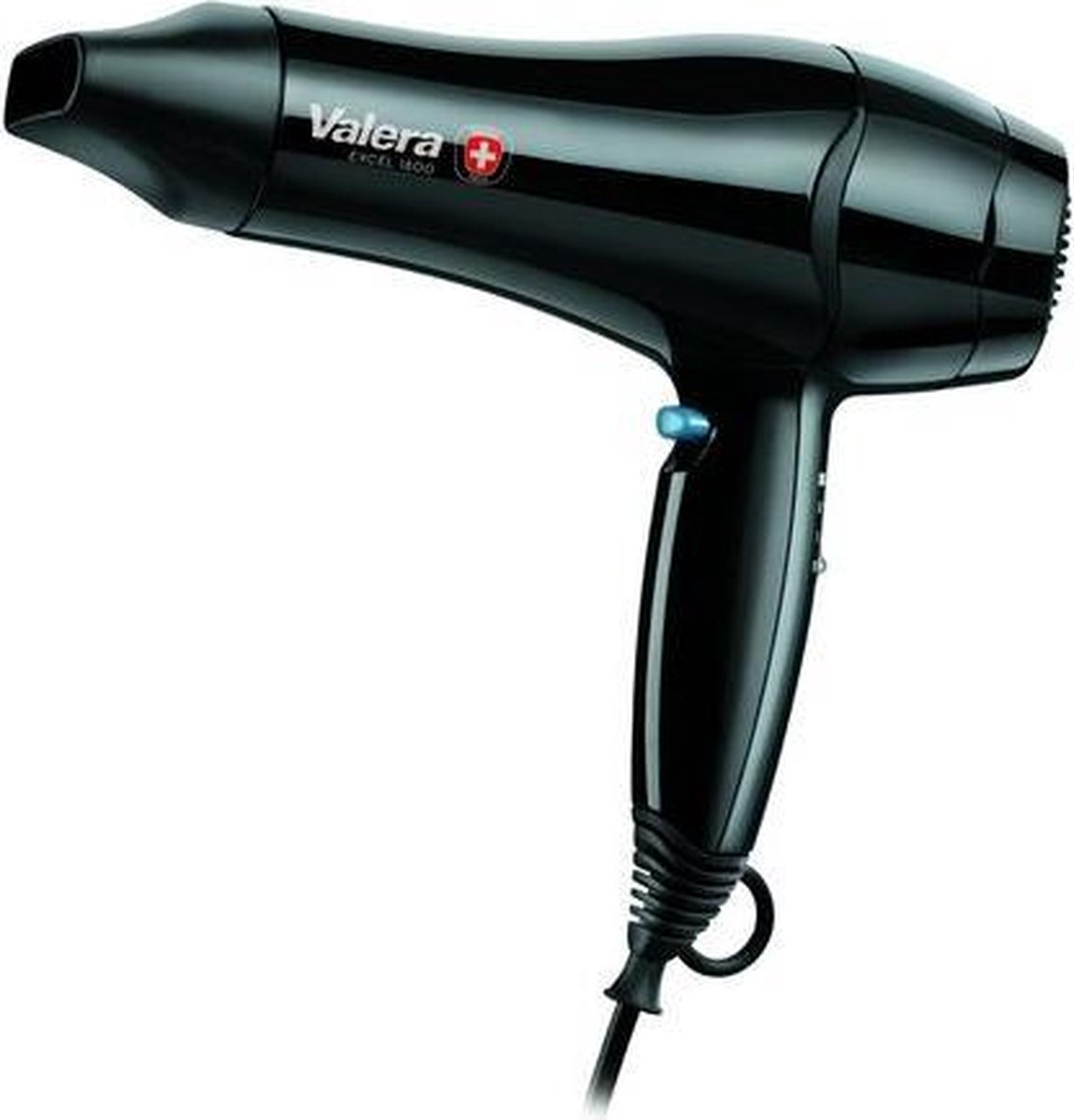 Haardroger zwart 1800 Watt met zwart glad snoer van Valera