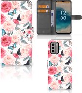 Smartphone Hoesje Nokia G22 Flipcase Cadeautjes voor Moederdag Butterfly Roses