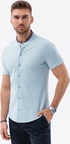 Heren overhemd korte mouw - Lichtblauw - K543