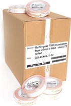 Gaffergear PVC Incomplete tape 25mm x 66m   -  doos 72 rollen