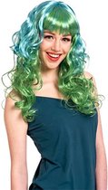 Folat - Pruik Curly Green - Carnaval - Carnaval pruik - Carnaval accessoires - Pruiken