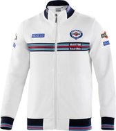 Sparco Martini Racing Sweater met rits - S - Wit - Iconisch Sweatshirt met Volledige Rits