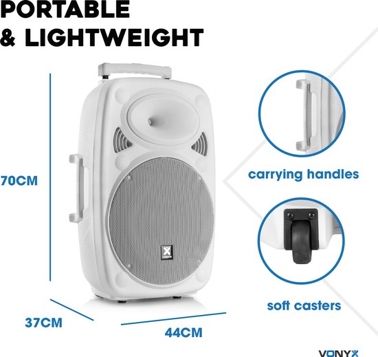 Vonyx VPS152A - Enceinte Sono Portable, Puissance de 1000W, Technologie  Bluetooth