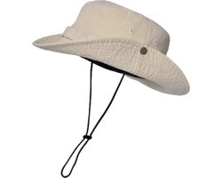 Safari Hoed Denim - Heren Dames Maat 56/58 Zonnehoed Outdoor Jungle Hoed Cowboy Hoed - Wit Beige