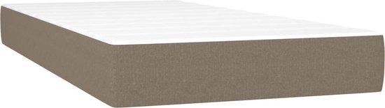 vidaXL Sommier tapissier avec matelas Tissu taupe 100 x 200 cm