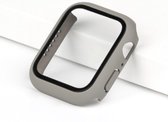 Full Cover Tempered Glass Screen Protector Cover Case Bumper Hoesje Geschikt Voor Apple Watch Series 4/5/6/SE 40mm - grijs