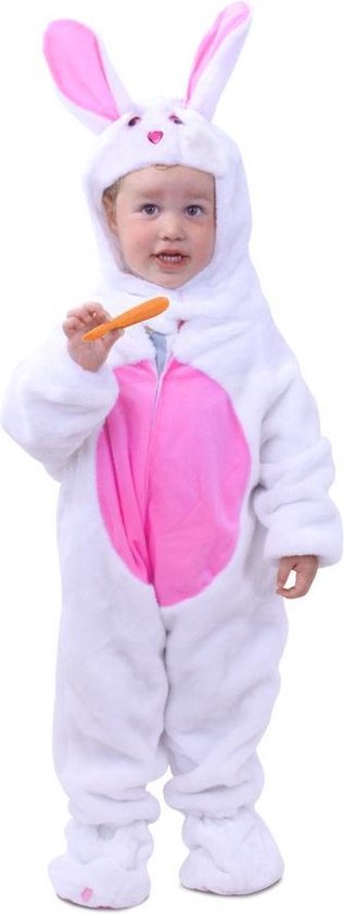mooi zo Lauw spectrum Konijn baby pakje wit - maat 80-86 - konijnenpakje roze haas paashaas |  bol.com