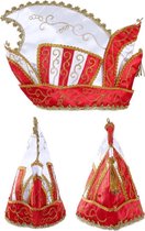 Prins Carnaval steek muts rood - prinsenmuts raad van elf goud wit prinsensteek