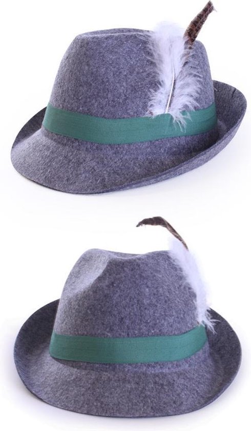 Chapeau tyrolien Chapeau de chasseur gris Oktoberfest - chapeau avec plume  et bande... | bol