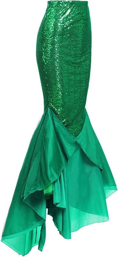 Deuk Varen ik draag kleding Lange zeemeermin rok groen - maat XXS-XS 32 34 - sequin maxi pailletten  mermaid tule... | bol.com