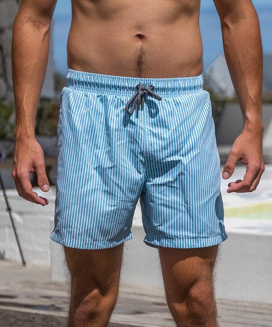 SEA'SONS - Zwembroek Heren - Kleurveranderend - Gestreept - Donker Grijs Blauw - Maat XL