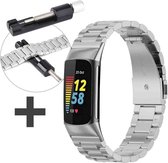 iMoshion Stalen bandje met Horlogeband inkorter Geschikt voor Fitbit Charge 5 / Charge 6 - Zilver