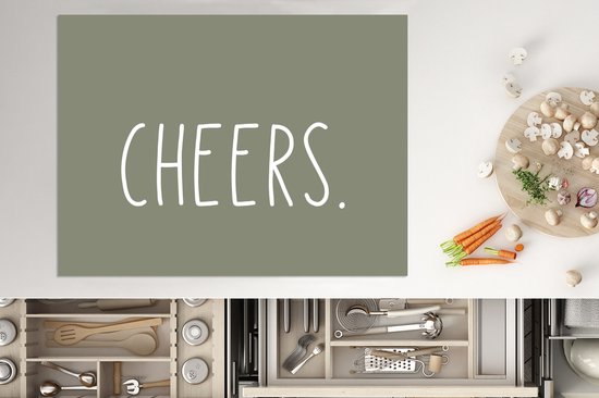 KitchenYeah® Inductie beschermer 70x52 cm - Quotes - Spreuken - Cheers - Keuken - Drinken - Kookplaataccessoires - Afdekplaat voor kookplaat - Inductiebeschermer - Inductiemat - Inductieplaat mat