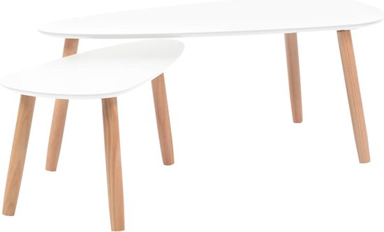 Table basse set de 2 blanc (plateau inclus) - table de salon - table de décoration - table basse - table murale - table basse