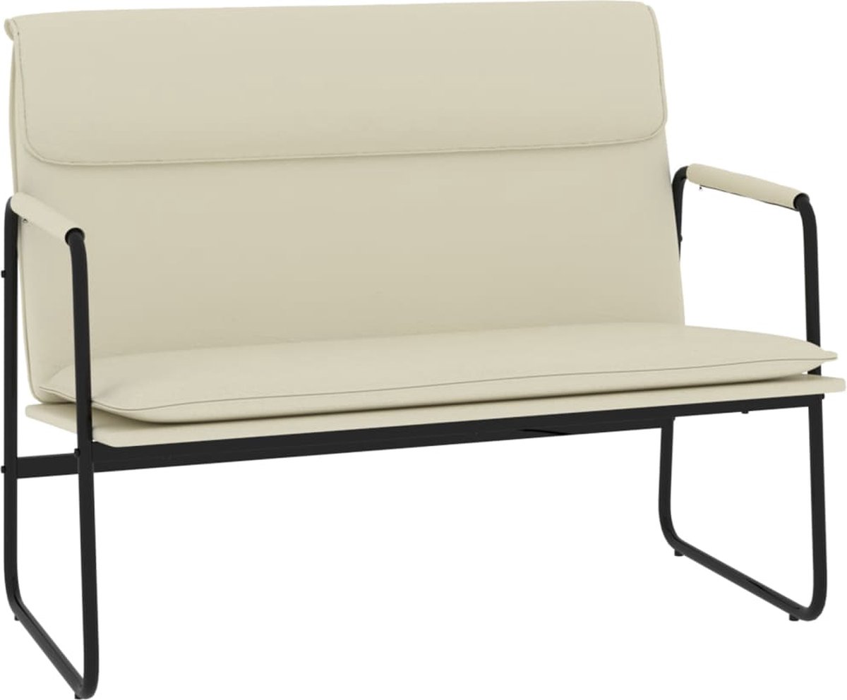 vidaXL - Bankje - 100x64x80 - cm - kunstleer - crèmekleurig