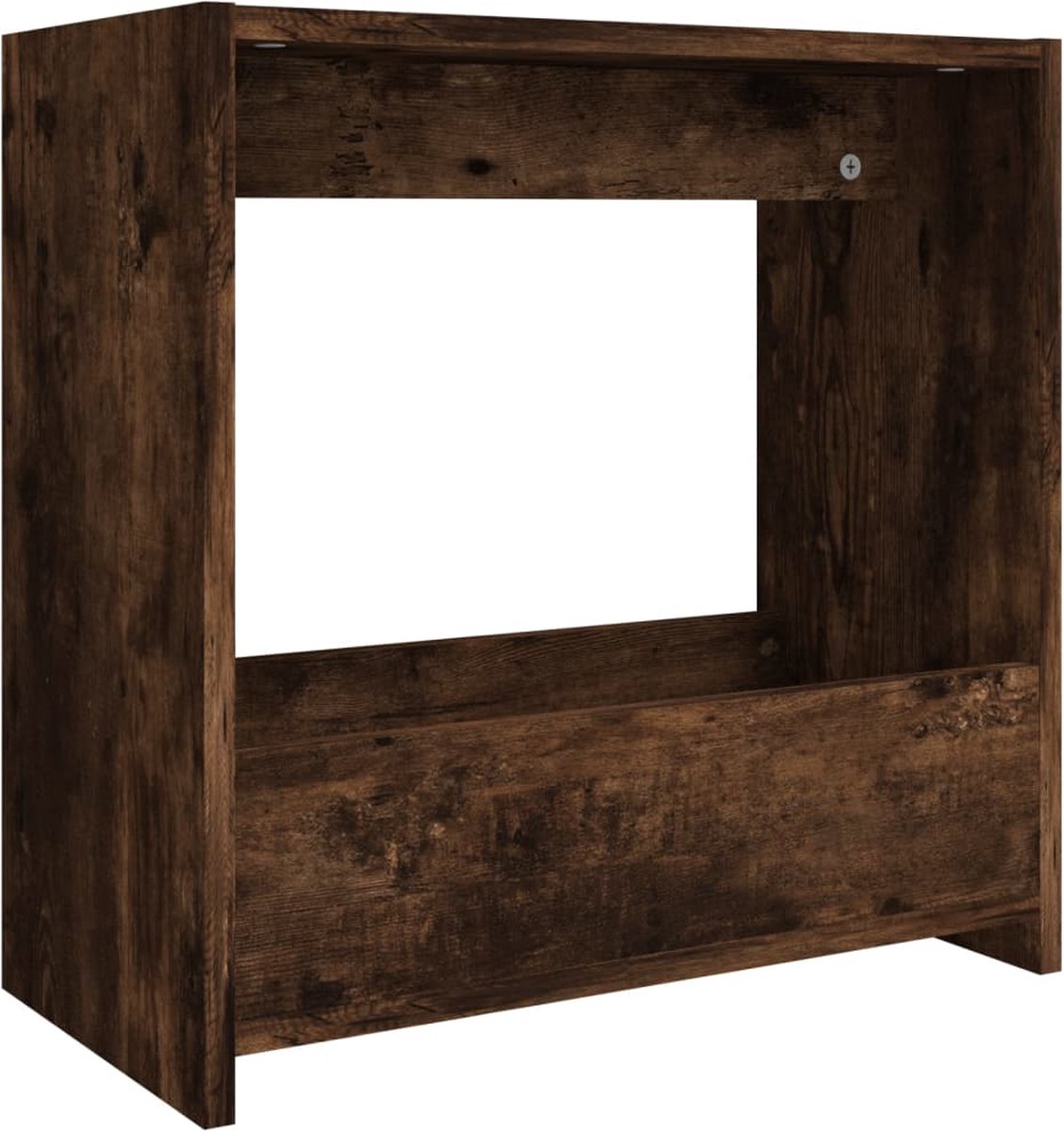 vidaXL Bijzettafel - 50x26x50 - cm - bewerkt - hout - gerookt - eikenkleurig gerookt eiken