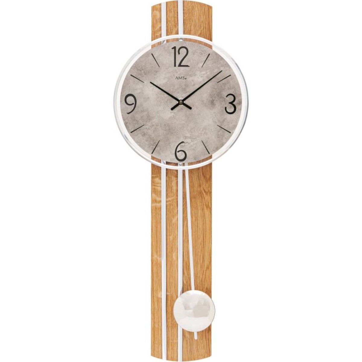 AMS houten wandklok met quartz-slinger uurwerk