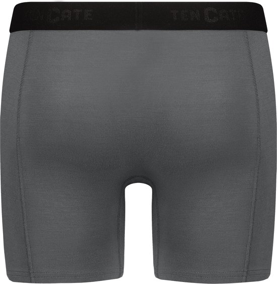 Grijze lange boxershorts met zwarte tailleband met Ten Cate logo, achterkant zichtbaar.