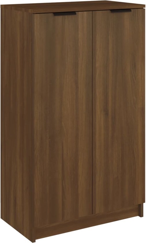vidaXL - Schoenenkast - 59x35x100 - cm - bewerkt - hout - bruin - eikenkleur
