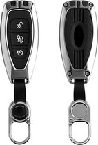 Étui à clés de voiture kwmobile pour clé de voiture Ford 3 boutons Keyless Go - étui de protection rigide - design - argent