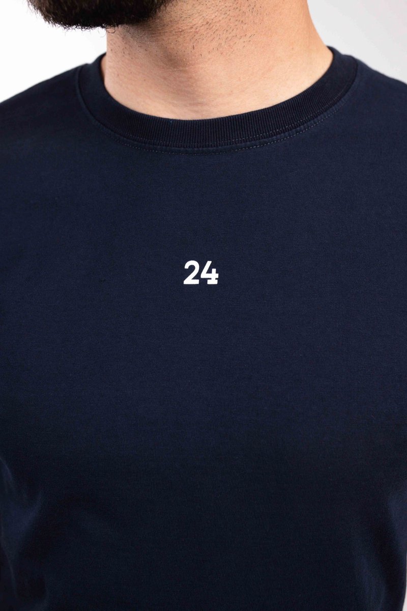 24 Uomo Universale T-Shirt Heren Donkerblauw - Maat: S