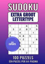 Sudoku Extra Groot Lettertype - voor Experts - 100 Puzzels - Eén Puzzel per A4-Pagina